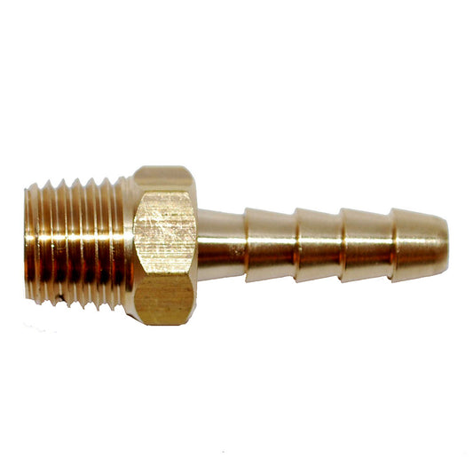 Suncoast Marine and Auto offers Attwood Universal Brass Fuel Hose Fitting - 1/4" NPT x 3/8" Barb [14540-6]