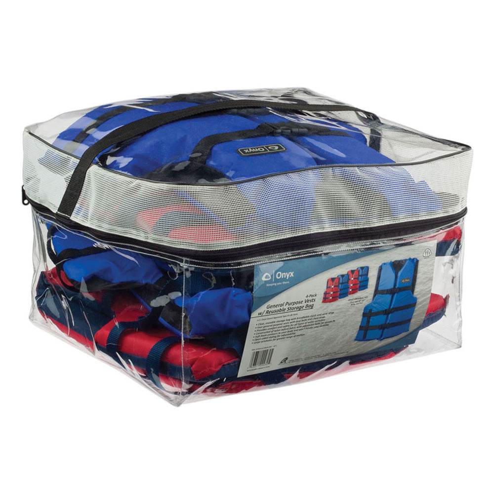 Onyx Adult General Purpose Life Vests - 4-Pack (2 Red, 2 Blue) [103200-999-004-12] - Suncoast Marine & Auto Supply 
