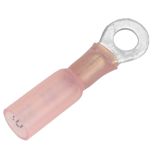 Pacer 22-18 AWG Heat Shrink Ring Terminal - #8 Stud Size - 100 Pack [TE18-8R-100] - Suncoast Marine & Auto Supply 