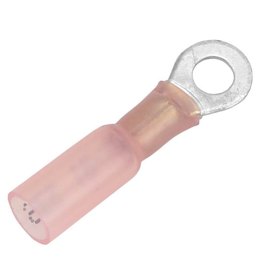 Pacer 22-18 AWG Heat Shrink Ring Terminal - #10 Stud Size - 100 Pack [TE18-10R-100] - Suncoast Marine & Auto Supply 