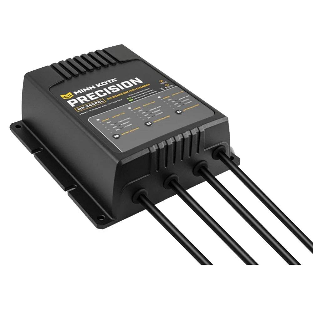 Suncoast Marine Supply offers Minn Kota On-Board Precision Charger MK-345 PCL 3 Bank x 15 AMP LI Optimized Charger (1833454)