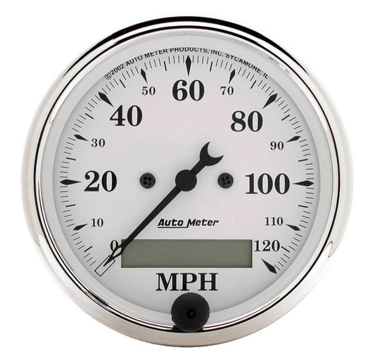Suncoast Marine and Auto offers Old Tyme White 3 1/8in 120MPH Elec. Speedo (1688)