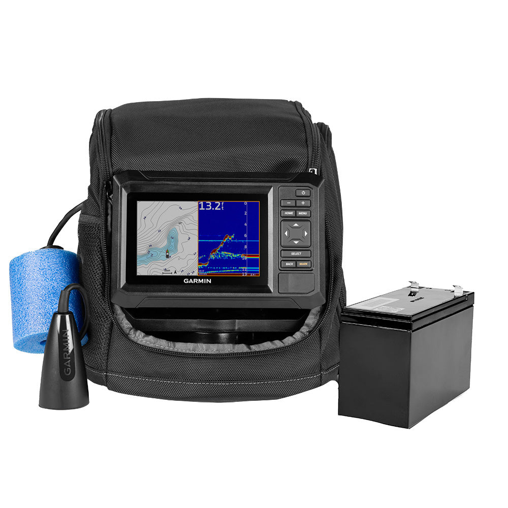 Suncoast Marine and Auto offers Garmin ECHOMAP UHD2 Keyed 5" cv Ice Fishing Bundle (53cv and Dual Beam-IF Transducer)
