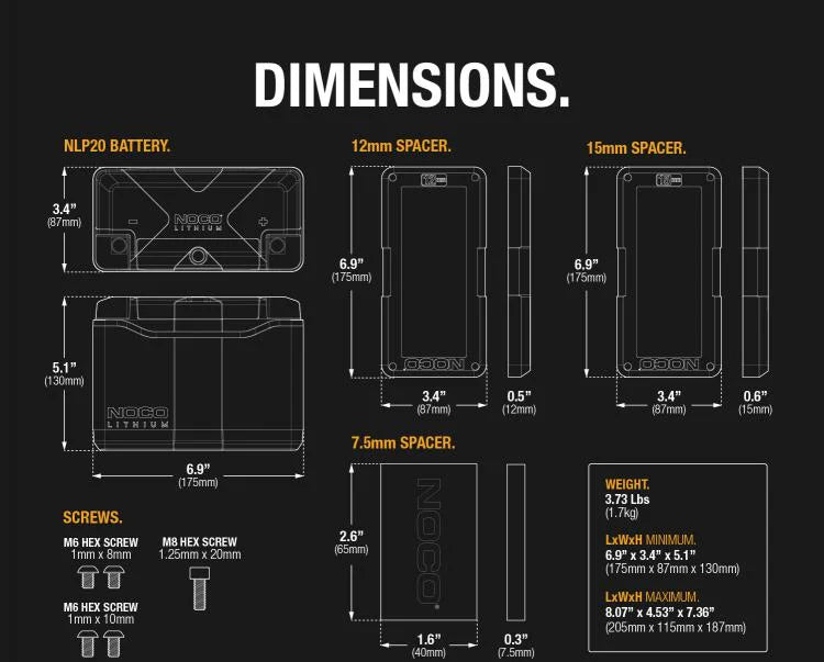 Suncoast Marine and Auto offers NOCO Lithium 12V Lithium Powersport Battery Group 20 battery 7Ah and 600-amps NLP20