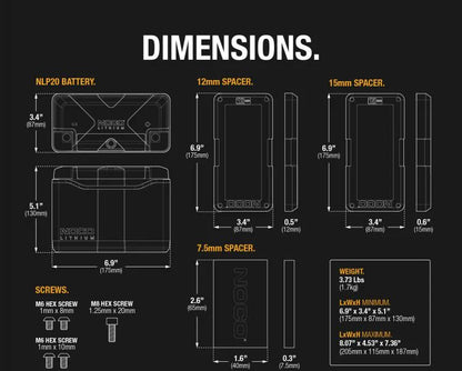 Suncoast Marine and Auto offers NOCO Lithium 12V Lithium Powersport Battery Group 20 battery 7Ah and 600-amps NLP20