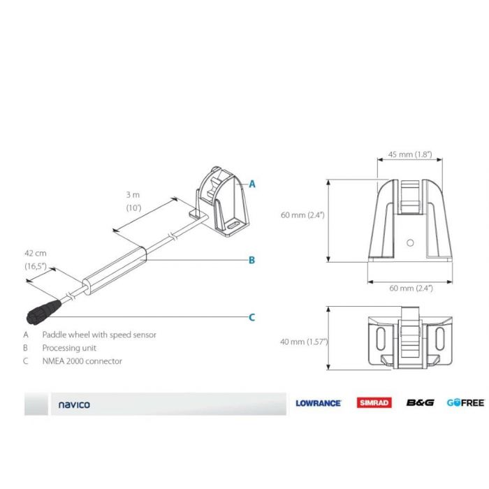 Suncoast Marine and Auto offers Navico Speed Sensor - Transom Mount [000-11519-001]