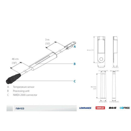 Suncoast Marine and Auto offers Navico EP-80R Temperature Sensor - NMEA2000 - Transom Mount [000-11520-001]