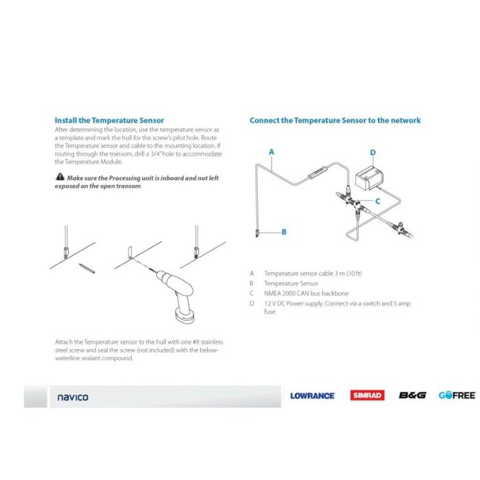 Suncoast Marine and Auto offers Navico EP-80R Temperature Sensor - NMEA2000 - Transom Mount [000-11520-001]