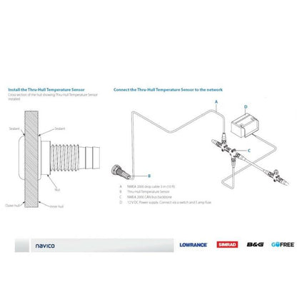 Navico Thru-Hull Temperature Sensor