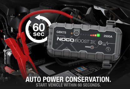 Suncoast Marine and Auto offers NOCO Boost X 2500A 12V UltraSafe Portable Lithium Jump Starter and Cables GBX75