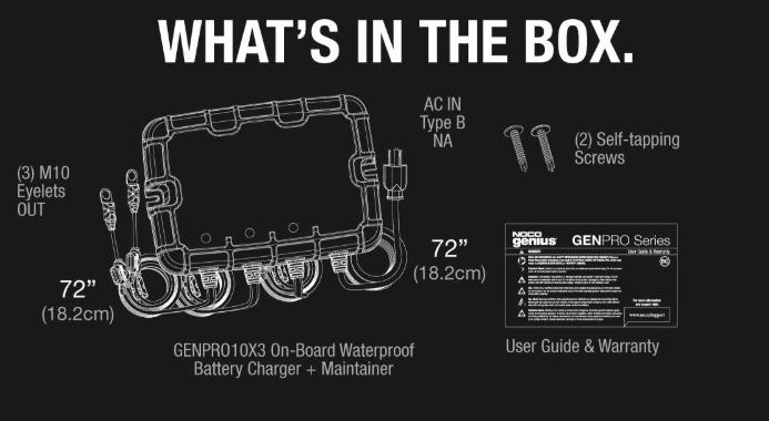 NOCO Genius Onboard Waterproof Marine Battery Charger 30 Amp, 12V, 3-Bank GENPRO10X3 - Suncoast Marine & Auto Supply 