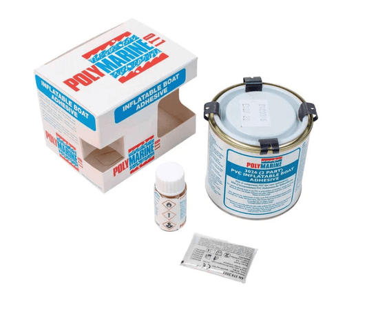 Suncoast Marine and Auto offers POLY MARINE 2-Part PVC Inflatable Boat Adhesive, 250mL & Bottle of Hardener (354435)