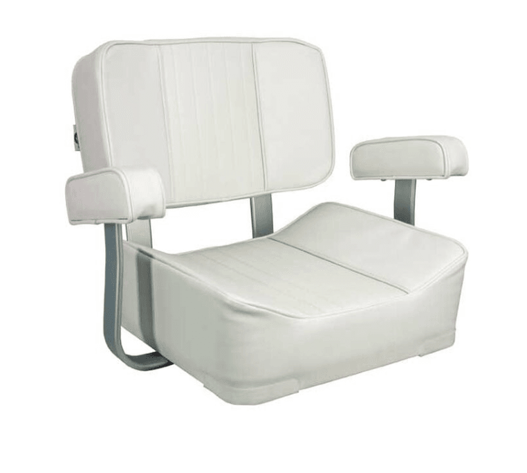 Suncoast Marine and Auto offers SPRINGFIELD Deluxe Captain’s Seat White (1040002) Chair with Armrests, White/Silver (Model # 14232581)