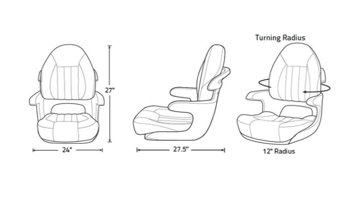 Suncoast Marine and Auto offers Tempress ProBax® Captain's Series Turning Boat Seat with Arms, Charcoal & Gray (68352)