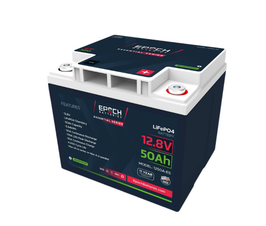 Suncoast Marine and Auto offers Epoch Battery 12V 50Ah Essential Series - Bluetooth LiFePO4 (1250A-ES)