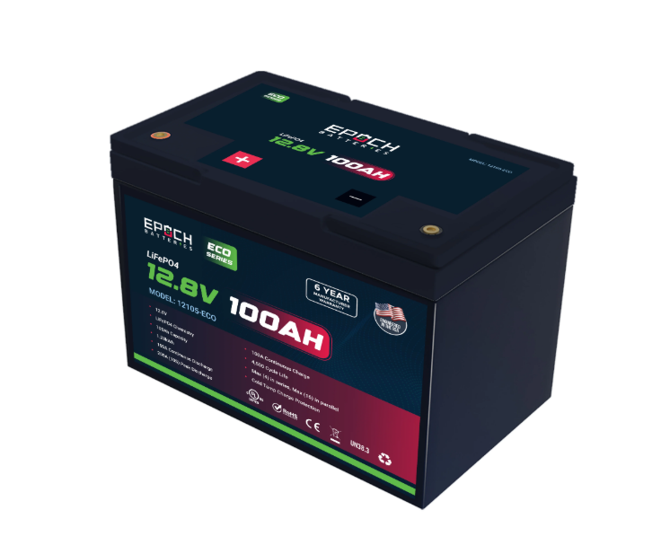 Suncoast Marine and Auto offers Epoch Battery 12V 100Ah Eco Series LiFePO4 Battery (12100-ECO)