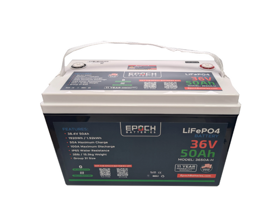 Suncoast Marine and Auto offers Epoch Battery 36V 50Ah Essential Series - Bluetooth & Heated LiFePO4 (3650A-H)