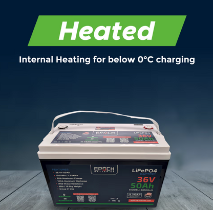 Suncoast Marine and Auto offers Epoch Battery 36V 50Ah Essential Series - Bluetooth & Heated LiFePO4 (3650A-H)