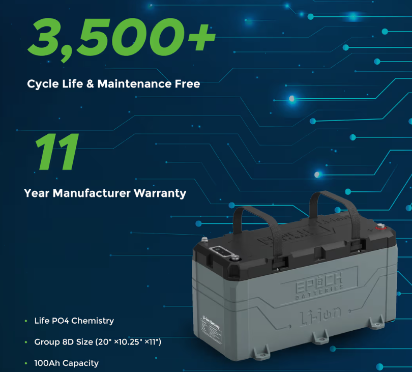 Suncoast Marine and Auto offers Epoch Battery 36V 100Ah LiFePO4 Lithium Battery (B36100A)