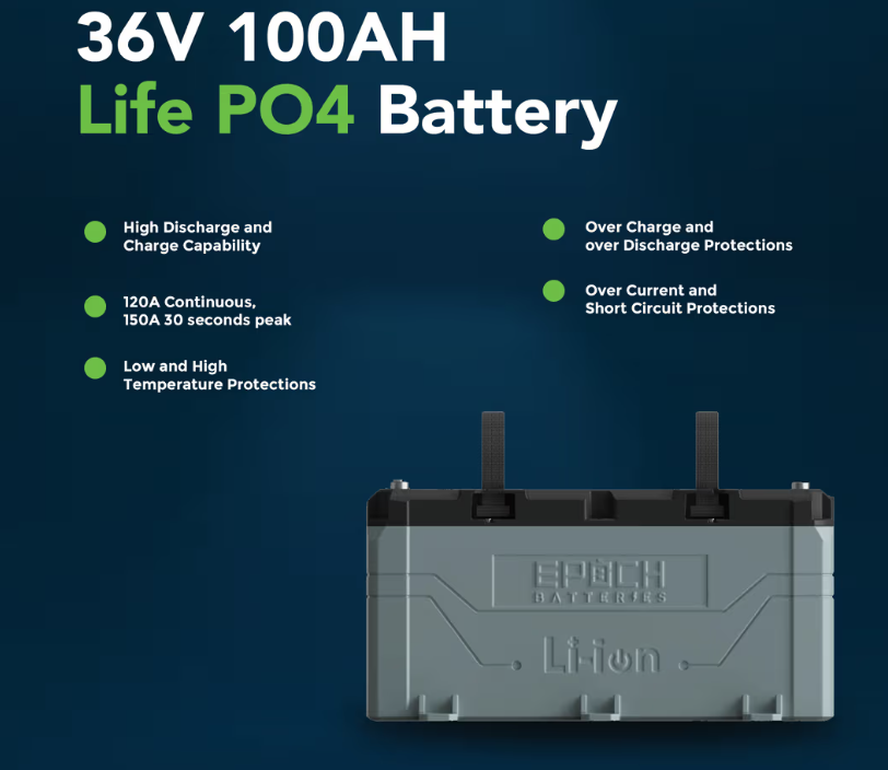 Suncoast Marine and Auto offers Epoch Battery 36V 100Ah LiFePO4 Lithium Battery (B36100A)