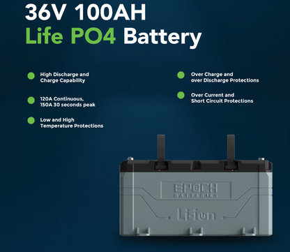 Suncoast Marine and Auto offers Epoch Battery 36V 100Ah LiFePO4 Lithium Battery (B36100A)