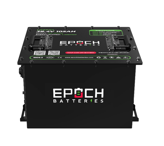Suncoast Marine and Auto offers Epoch Battery 36V 105Ah Lithium (LiFePO4) Golf Cart Battery - Complete Kit (BB38105A-kit-1)