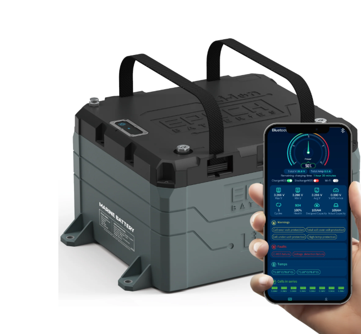 Suncoast Marine and Auto offers Epoch Battery 48V 50Ah LiFePO4 Lithium Battery - Bluetooth, Heating, Waterproof (B4850A)