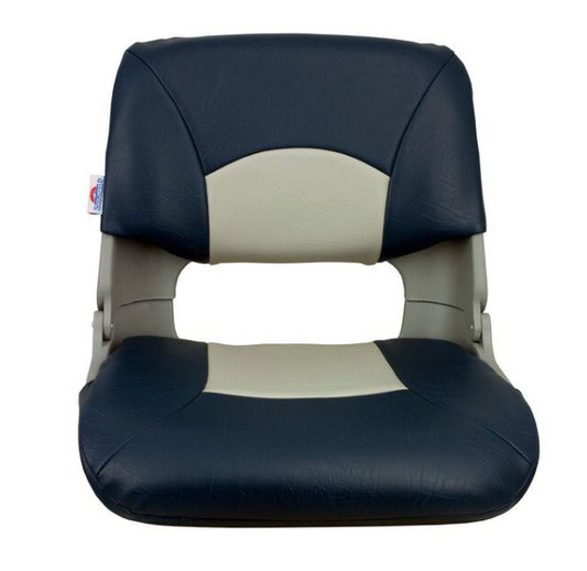 SPRINGFIELD Skipper Folding Seat, Blue And Gray Upholstery With Gray Shell Model # 17072901 Mfg # 1061019
