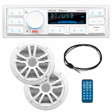 Boss Audio MCK500WB.6 Kit w/MR500UAB, 2 MR6W Speakers, MRANT10 Antenna,  White Remote *Refurbished [CRMCK500WB.6]