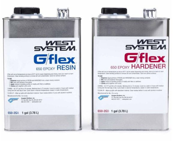 Suncoast Marine and Auto offers WEST SYSTEM G/flex 650 Liquid Epoxy, Resin and Hardener (650-2G)