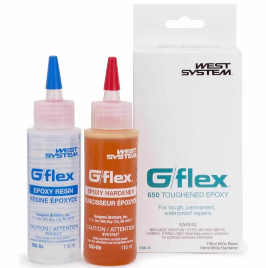 Suncoast Marine and Auto offers WEST SYSTEM G/flex 650 Liquid Epoxy, Resin and Hardener (650-8)