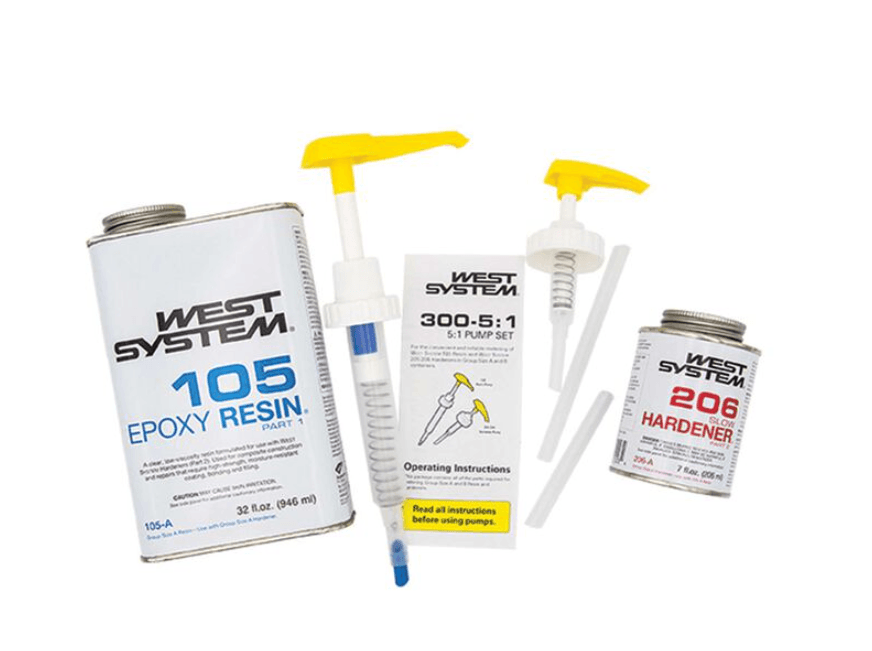 Suncoast Marine and Auto offers WEST SYSTEM 105-A Epoxy Resin Kit, 3 Items (BUNDLE-206A)