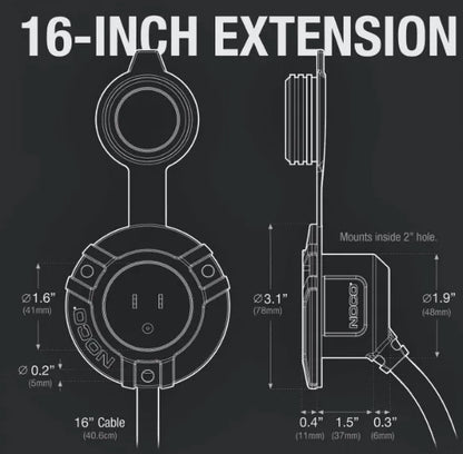 Suncoast Marine and Auto offers NOCO 15 Amp AC Waterproof Port Plug with 125V Power Inlet Socket GCP1