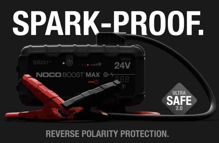 Suncoast Marine and Auto offers NOCO Boost Max 3000 Amp 24V UltraSafe Portable Lithium Jump Starter Kit GB251+