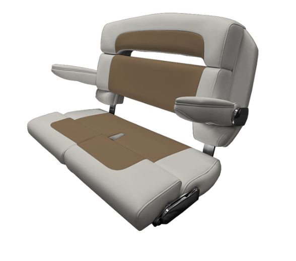 Suncoast Marine and Auto offers TACO MARINE 40" Custom Capri Helm Bench, Double Bolster, Capriccio White