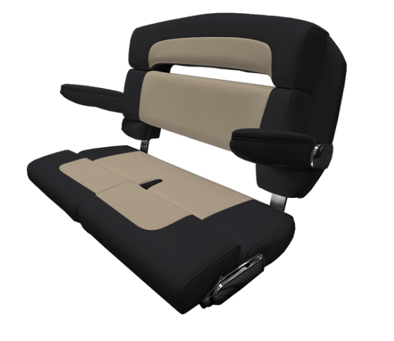 Suncoast Marine and Auto offers TACO MARINE 40" Custom Capri Helm Bench, Double Bolster, Capriccio Black