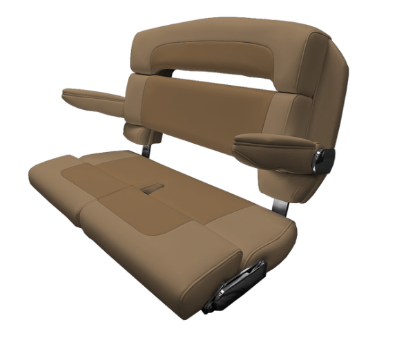Suncoast Marine and Auto offers TACO MARINE 40" Custom Capri Helm Bench, Double Bolster, Capriccio Heather Beige
