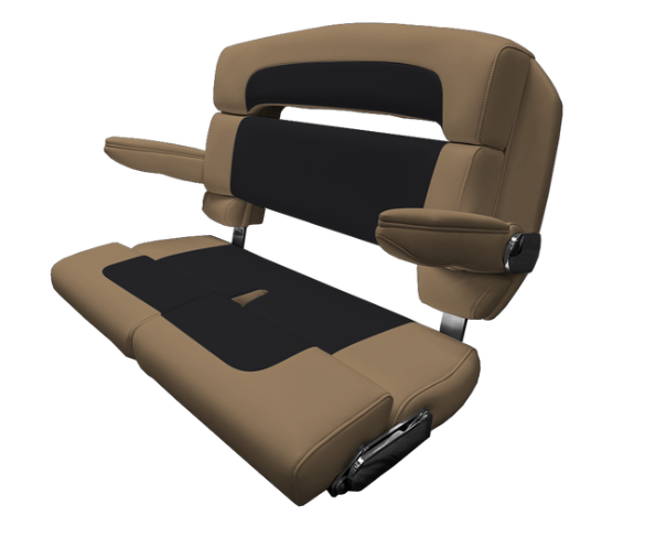 Suncoast Marine and Auto offers TACO MARINE 40" Custom Capri Helm Bench, Double Bolster, Capriccio Heather Beige