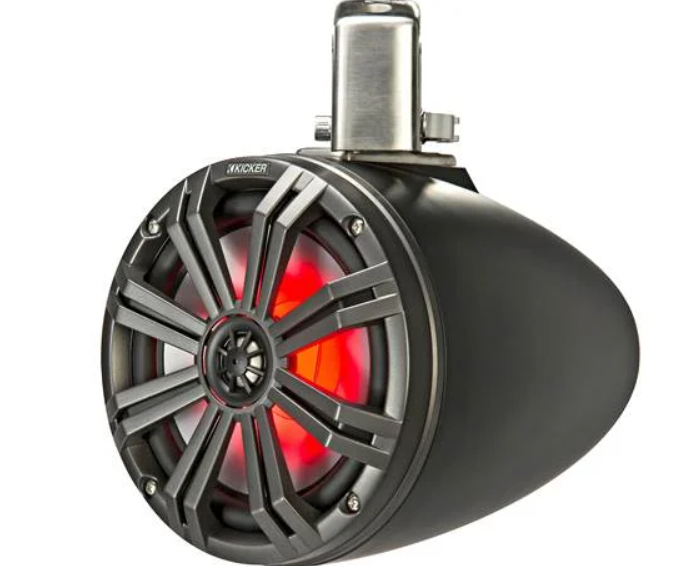 Suncoast Marine and Auto offers KICKER KMTC8 8" LED Coaxial Tower System - Black w/Charcoal Grille [45KMTC8]