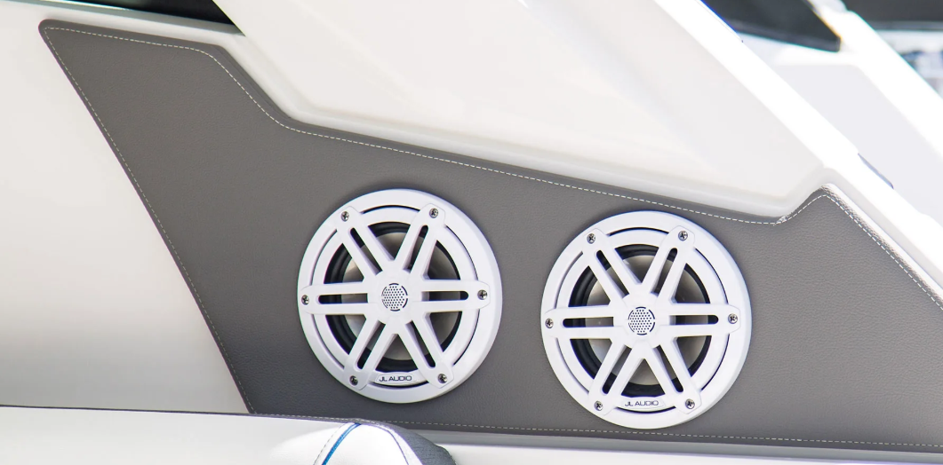 Suncoast Marine and Auto offers JL Audio 7.7" Marine Coaxial Speakers, White Sport Grilles with RGB LED Lighting M3-770X-S-Gw-i (010-03069-00)