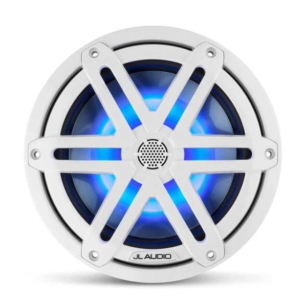Suncoast Marine and Auto offers JL Audio 7.7" Marine Coaxial Speakers, White Sport Grilles with RGB LED Lighting M3-770X-S-Gw-i (010-03069-00)