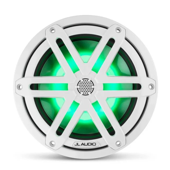 Suncoast Marine and Auto offers JL Audio 7.7" Marine Coaxial Speakers, White Sport Grilles with RGB LED Lighting M3-770X-S-Gw-i (010-03069-00)