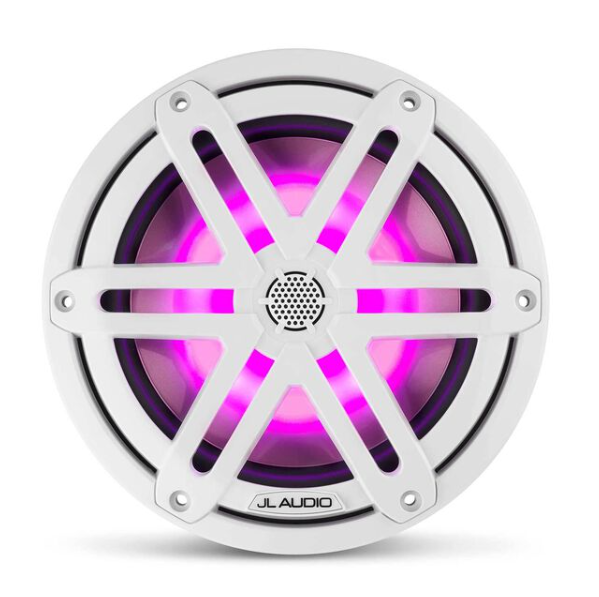 Suncoast Marine and Auto offers JL Audio 7.7" Marine Coaxial Speakers, White Sport Grilles with RGB LED Lighting M3-770X-S-Gw-i (010-03069-00)