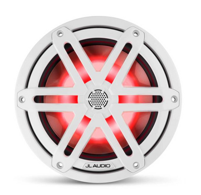 Suncoast Marine and Auto offers JL Audio 7.7" Marine Coaxial Speakers, White Sport Grilles with RGB LED Lighting M3-770X-S-Gw-i (010-03069-00)