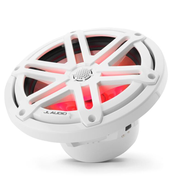 Suncoast Marine and Auto offers JL Audio 7.7" Marine Coaxial Speakers, White Sport Grilles with RGB LED Lighting M3-770X-S-Gw-i (010-03069-00)