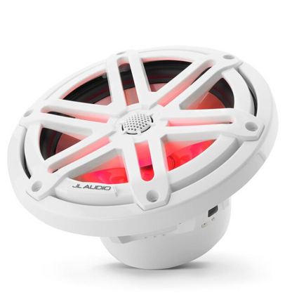 Suncoast Marine and Auto offers JL Audio 7.7" Marine Coaxial Speakers, White Sport Grilles with RGB LED Lighting M3-770X-S-Gw-i (010-03069-00)