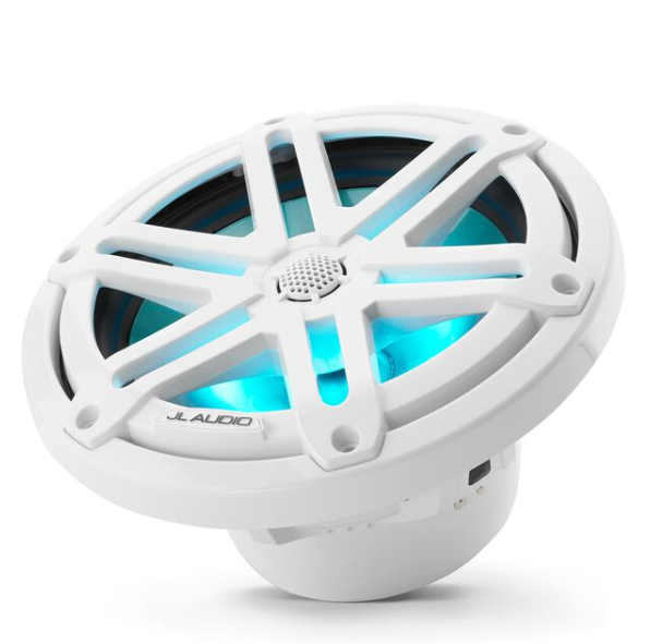 Suncoast Marine and Auto offers JL Audio 7.7" Marine Coaxial Speakers, White Sport Grilles with RGB LED Lighting M3-770X-S-Gw-i (010-03069-00)