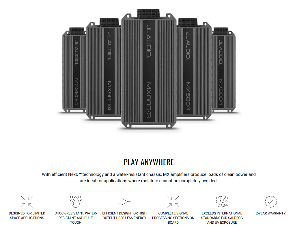 Suncoast Marine and Auto offers JL Audio MX Series 300w Monoblock Wide-Range Amplifier - MX300/1 [010-03324-00]