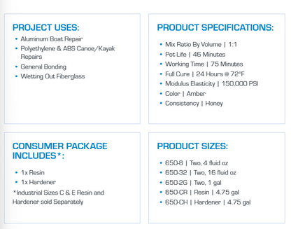 Suncoast Marine and Auto offers WEST SYSTEM G/flex 650 Liquid Epoxy, Resin and Hardener (650-2G)