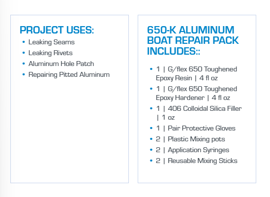 Suncoast Marine and Auto offers WEST SYSTEM G/Flex #650 Aluminum Boat Repair Kit (650-K)